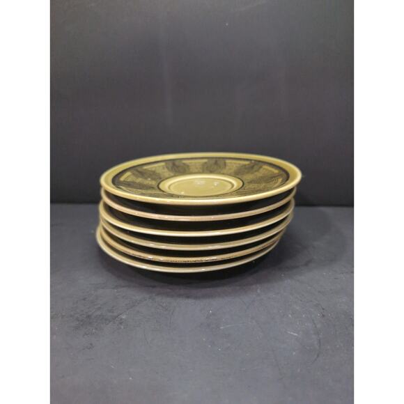 Taylor Smith and Taylor Co Green Saucers, Vintage Riviera Collection, Set of Six - Picture 4 of 5